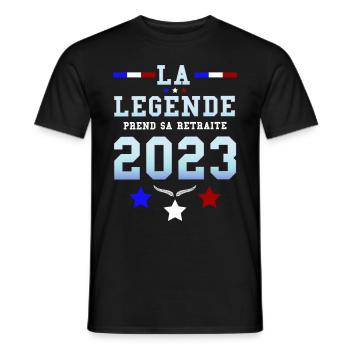 Retraite Papy legende en retraite 2023 - T-shirt homme - noir - Devant - AI Model Male 178 light (178cm)