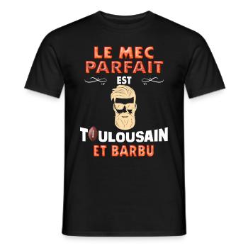 Toulousain Homme Barbu Et Parfait - T-shirt homme - noir - Devant - AI Model Male 178 light (178cm)