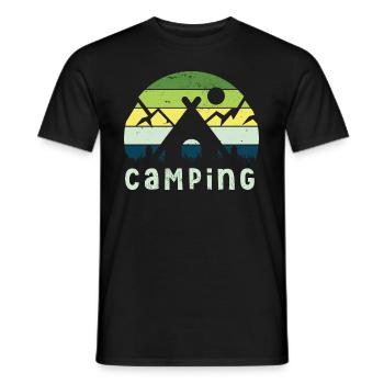 Camping Camper Zelten Wohmbobil Wohnwagen - Männer T-Shirt - Schwarz - Vorne - AI Model Male 178 light (178cm)