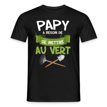 Opa muss grüner Mann Gartenarbeit werden - Männer T-Shirt - Schwarz - Vorne - AI Model Male 178 light (178cm)