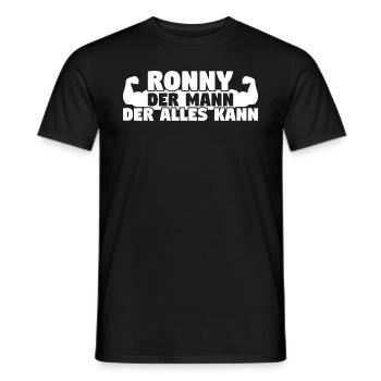 Ronny Der Mann Der Alles kann - Männer T-Shirt - Schwarz - Vorne - AI Model Male 178 light (178cm)