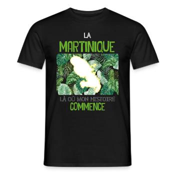 Martinique Mon histoire Martiniquais - T-shirt homme - noir - Devant - AI Model Male 178 light (178cm)