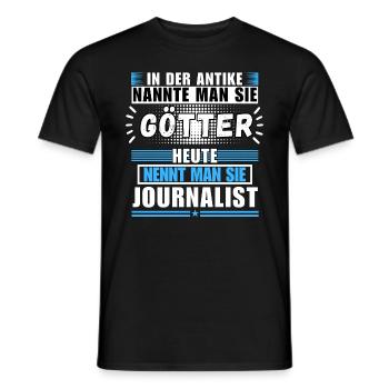 Gods in Antiquity. Today Journalist - Men's T-Shirt - black - Front - AI Model Male 178 light (178cm)