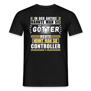 Gods in antiquity. Today controller - Men's T-Shirt - black - Front - AI Model Male 178 light (178cm)