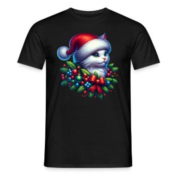 Noël Chat Noël - T-shirt homme - noir - Devant - AI Model Male 178 light (178cm)