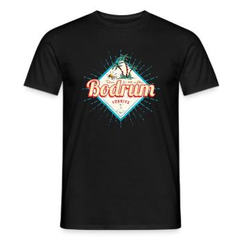 Bodrum Mugla Türkei Retro Urlaub Vintage Souvenir - Männer T-Shirt - Schwarz - Vorne - AI Model Male 178 light (178cm)