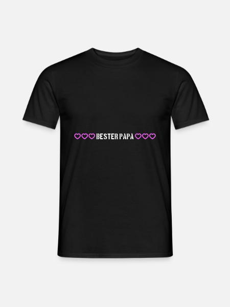Bester Papa Herz Liebe - Männer T-Shirt - Schwarz