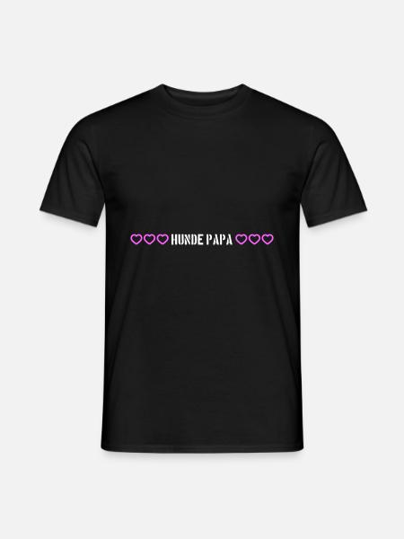 Hunde Papa Herz - Männer T-Shirt - Schwarz