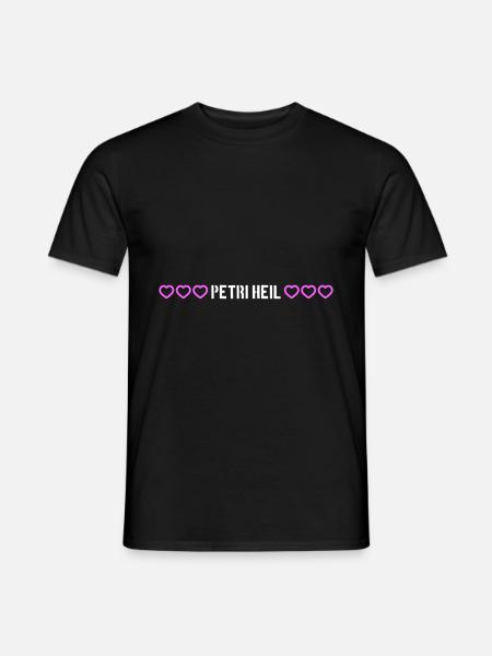 Petri Heil herzchen Fischen - Männer T-Shirt - Schwarz