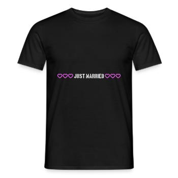 Coeurs de mariage juste mariés - T-shirt homme - noir - Devant - AI Model Male 178 light (178cm)