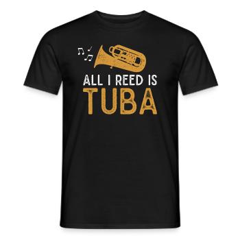 Tuba Tuba Cuivre Instrument Musique Fanfare - T-shirt homme - noir - Devant - AI Model Male 178 light (178cm)
