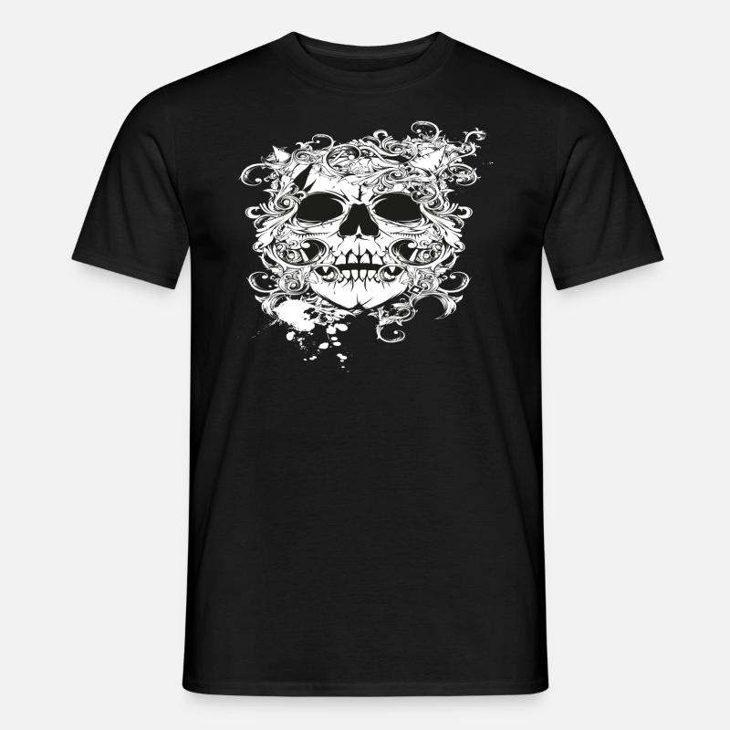 Schädel whait - Männer T-Shirt - Schwarz