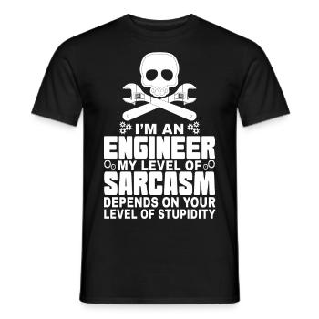 Ingénieur Sarcasme - T-shirt homme - noir - Devant - AI Model Male 178 light (178cm)