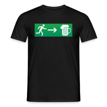 Emergency exit beer - Men's T-Shirt - black - Front - AI Model Male 178 light (178cm)