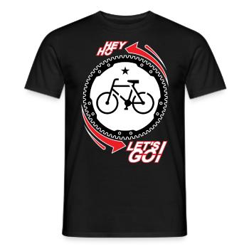 HEY HO - BICYCLE - LET'S GO! - Men's T-Shirt - black - Front - AI Model Male 178 light (178cm)