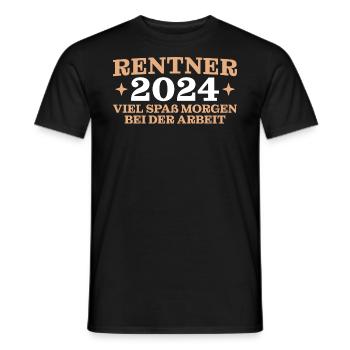 Rente 2024 Ruhestand Humor Rentner - Männer T-Shirt - Schwarz - Vorne - AI Model Male 178 light (178cm)