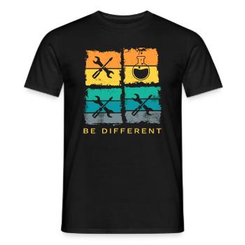 Chemistry Chemist Be Different Laboratory Flask Retro - Men's T-Shirt - black - Front - AI Model Male 178 light (178cm)