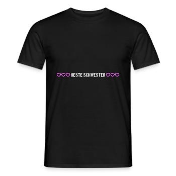 Beste Schwester Herz Liebe - Männer T-Shirt - Schwarz - Vorne - AI Model Male 178 light (178cm)