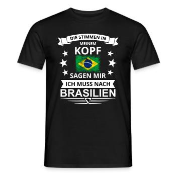 Brasilien Flagge Vintage Spruch Südamerika Rio - Männer T-Shirt - Schwarz - Vorne - AI Model Male 178 light (178cm)