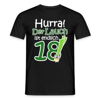 18. Geburtstag Lauch Lustiger Spruch Hurra! - Männer T-Shirt - Schwarz - Vorne - AI Model Male 178 light (178cm)