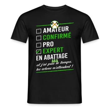 Bûcheron - Élagueur - Cadeau humour et drôle - T-shirt homme - noir - Devant - AI Model Male 178 light (178cm)