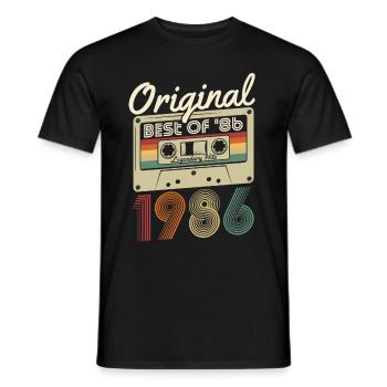 Original 1986 naissance naissance rétro anniversaire - T-shirt homme - noir - Devant - AI Model Male 178 light (178cm)