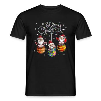 Merry Christmas Santa Claus Christmas Ball - Men's T-Shirt - black - Front - AI Model Male 178 light (178cm)