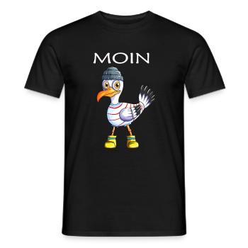 Plattdeutsche Möwe Moin Spruch Nordsee Liebhaber - Männer T-Shirt - Schwarz - Vorne - AI Model Male 178 light (178cm)