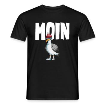 Plattdeutsche Möwe Moin Spruch Nordsee Liebhaber - Männer T-Shirt - Schwarz - Vorne - AI Model Male 178 light (178cm)