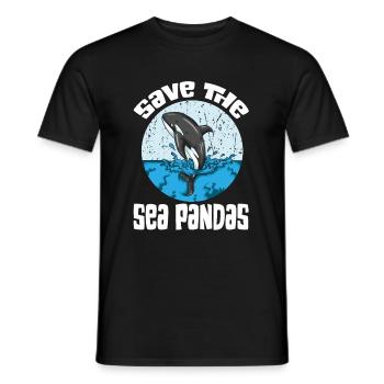 Orques Baleines Bleue Baleine à bosse Protection des baleines Protectrice - T-shirt homme - noir - Devant - AI Model Male 178 light (178cm)