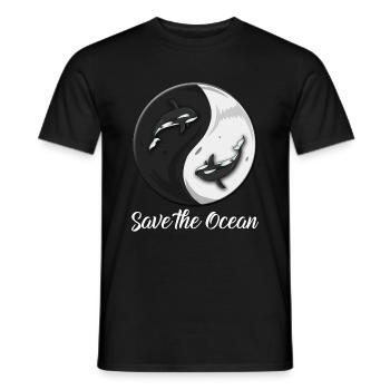 Whale Researcher Animal Welfare Orca Whales Clean Ocean - Men's T-Shirt - black - Front - AI Model Male 178 light (178cm)