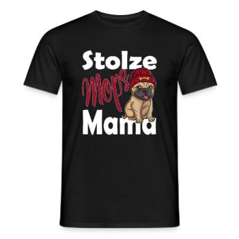 Stolze Mops Mama Hunde Gangster Hundemama Hund - Männer T-Shirt - Schwarz - Vorne - AI Model Male 178 light (178cm)