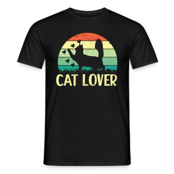 Chat Chats Cat Lover Animal de compagnie - T-shirt homme - noir - Devant - AI Model Male 178 light (178cm)