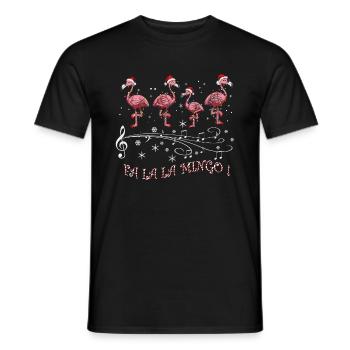 Flamingo Weihnachtsoutfit Weihnachten Winter - Männer T-Shirt - Schwarz - Vorne - AI Model Male 178 light (178cm)