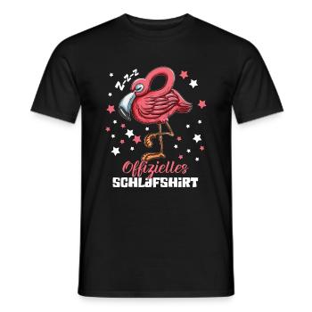 Flamingo Fan Schafshirt Kinder Nachthemd Pyjama - Männer T-Shirt - Schwarz - Vorne - AI Model Male 178 light (178cm)