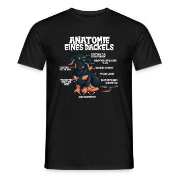 Lustig Hund Kostüm Anatomie Dackel Hundeliebhaber - Männer T-Shirt - Schwarz - Vorne - AI Model Male 178 light (178cm)