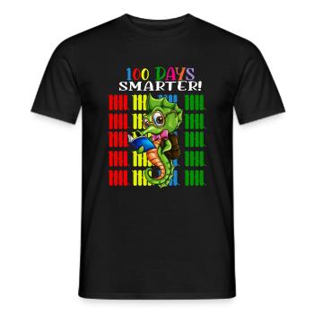 100 Days Smarter Schule Kids Seepferdchen Design - Männer T-Shirt - Schwarz - Vorne - AI Model Male 178 light (178cm)