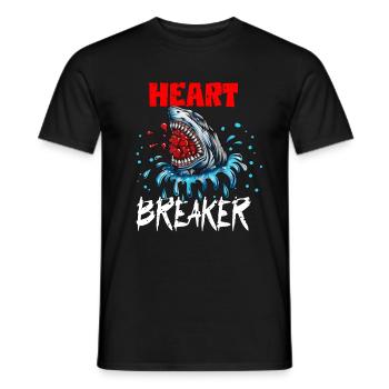 Shark Fish Valentine’s Day Heartbreaker Heartbreaker - T-shirt homme - noir - Devant - AI Model Male 178 light (178cm)