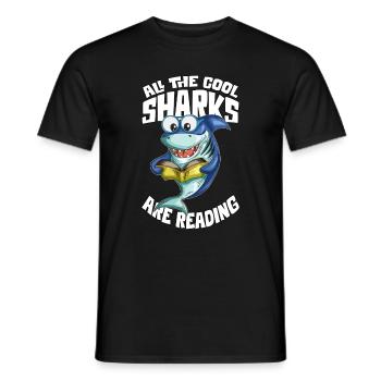 Shark Lit Livre Rat de livre Fan de livre Shark Lovers - T-shirt homme - noir - Devant - AI Model Male 178 light (178cm)