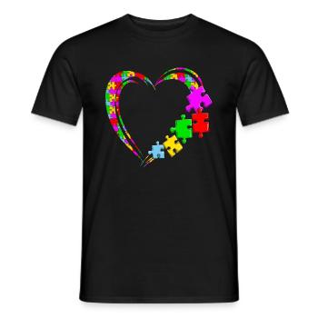 Autisme Covenant Coeur Parents heureux Frères et sœurs - T-shirt homme - noir - Devant - AI Model Male 178 light (178cm)