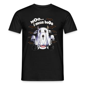 Funny Geister Gespenst Kuh Kühe Halloween Kinder - Männer T-Shirt - Schwarz - Vorne - AI Model Male 178 light (178cm)