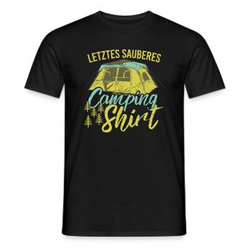Mein letztes sauberes Oberteil beim Camping - Männer T-Shirt - Schwarz - Vorne - AI Model Male 178 light (178cm)