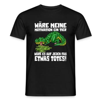 Motivation lustlos Witziges T-Rex Dino Outfit - Männer T-Shirt - Schwarz - Vorne - AI Model Male 178 light (178cm)