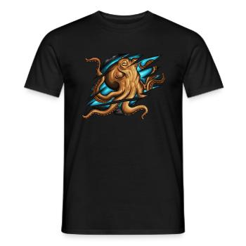 Costume de calmar de pieuvre déplacé - T-shirt homme - noir - Devant - AI Model Male 178 light (178cm)