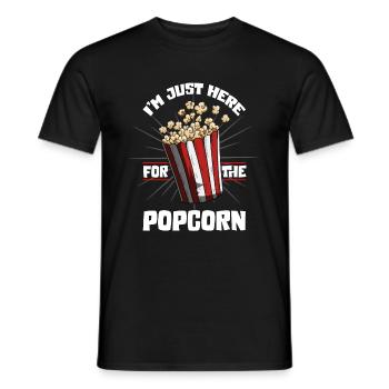 Je ne suis ici qu’à cause de la chemise de film sac pop-corn - T-shirt homme - noir - Devant - AI Model Male 178 light (178cm)