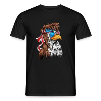 Aigle à tête blanche Aigle royal Aigle drapeau des États-Unis - T-shirt homme - noir - Devant - AI Model Male 178 light (178cm)