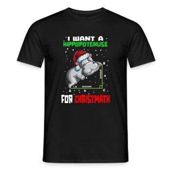 Apprenez les maths drôles d’hippopotames à Noël - T-shirt homme - noir - Devant - AI Model Male 178 light (178cm)