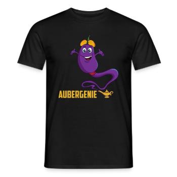 A vegan purple Aubergenie for Arabian nights - Men's T-Shirt - black - Front - AI Model Male 178 light (178cm)