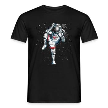 Astronaute Boxe Karaté Cosmonaute Kickboxing Space - T-shirt homme - noir - Devant - AI Model Male 178 light (178cm)