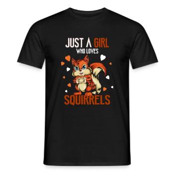 Cool Squirrel Rodent Nut Lovers Design - Men's T-Shirt - black - Front - AI Model Male 178 light (178cm)